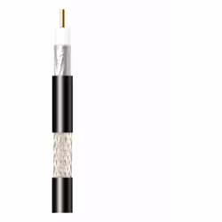 Câble coaxial acier-cuivre CXT1 PVC noir (bobine bois 100m), une résistance maximale du conducteur interne de 120ohm/Km et un ...