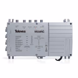 Televes MS56NG, Séparateur/diviseur de câbles, 75 Ohm, 950 - 2150 MHz, Gris, Mâle/Femelle, 1200 mA, 180 - 264 V