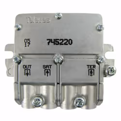 Mini-mélangeur MATV-FI 2e/1s "EasyF": 47..790-950..2400MHz[dc]. Cet appareil est un élément passif qui permet le mixage des s ...