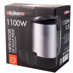 Küken 33598 bouilloire 0,5 L 1100 W Noir, Acier inoxydable