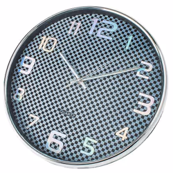 Küken 33675, Mur, Quartz clock, Cercle, Bleu, Argent, Plastique, АА