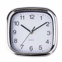 Küken 33677, Mur, Quartz clock, Rectangle, Argent, Blanc, Plastique, АА