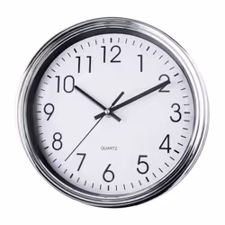 Küken 33679, Mur, Quartz clock, Cercle, Argent, Blanc, Plastique, АА