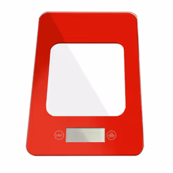 Küken 33708, Balance de ménage électronique, 5 kg, 1 g, Rouge, Verre trempé, Verre