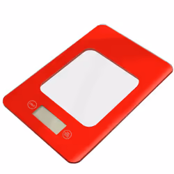 Küken 33708 escabeaux de cuisine Rouge Comptoir Rectangle Balance de ménage électronique