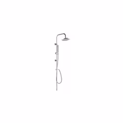 Pomme de douche et poignée en ABS avec finition chromée. Pomme de douche réglable avec effet pluie. Poignée 1 position avec t ...