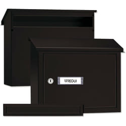 Arregui - V4084 Pack Bouche d'entrée + Boîte aux lettre en acier pour porte, mur et portail, Fente de 32,5 x 3 cm, Taille m (Courrier A4) Résistant