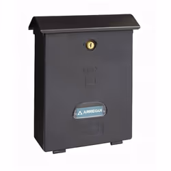 Arregui E-1074, Boîte aux lettres encastrable, Polystyrène, Noir, Clé, Haut, Devant