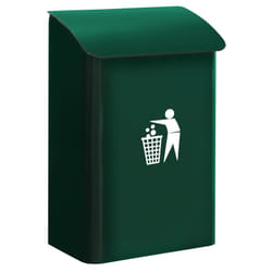 E6103 Poubelle Murale de recyclage en acier pour garage et espaces communs intérieurs, 18L, Vert - Arregui
