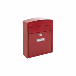 Boîte aux lettres individuelle extérieure de petit taille en acier. De conception compacte avec serrure et entrée de courrier ...