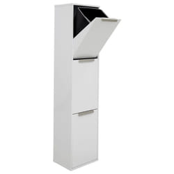 Ecoclas Poubelle de recyclage en acier, poubelle de tri sélectif, blanc, 3 seaux : 3 x 17 l (51 l) CR301-E - Arregui