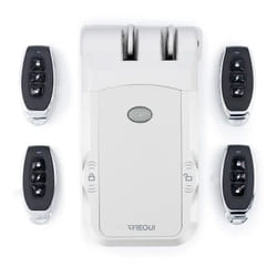 Arregui - CI30P Verrou électronique, Serrure de sécurité invisible pour porte, Vérrou à bouton et 4 télécommandes inclus, Serrure intelligente, Gris