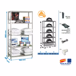 Simon Rack - Etagère Confort 1800x900x400mm Gris foncé Charge 100Kg - COMFORT 5/400 Caractéristiques techniques de cette étag ...