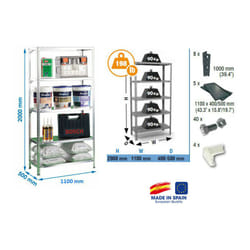Simonrack - Simon Rack - Etagère Confort 2000x1100x500mm Gris foncé Charge 90Kg - Comfort superplus 5/500