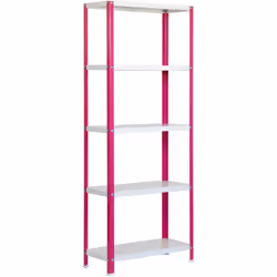 Étagère en métal avec vis ROSE/BLANCHE avec une capacité de charge par étagère de 100 kg Le nombre d’étagères est de 5 et les ...