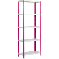 Simonrack - simon home étagère en métal avec vis avec 5 étagères (180x80x40cm) rose et blanc