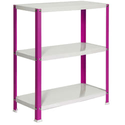 SIMON HOME étagère en métal avec vis avec 3 étagères (90x100x30cm) ROSE ET BLANC