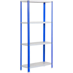 SimonRack Étagère de Bureau/Bibliothèque, 1600x1000x400 mm, 4 Niveaux, 100 kg par Niveau, Métal Style Industriel, Bleu/Blanc – Simon Home