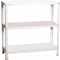 Étagère en métal avec vis de couleur BLANC avec une capacité de charge par étagère de 75 kg Le nombre d’étagères est de 3 et  ...