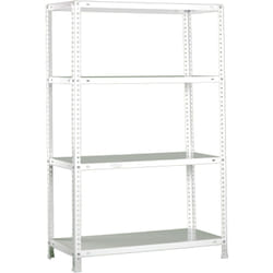 SIMON CLASSIC Étagère 4 étagères en métal avec vis (150x80x30cm) BLANC