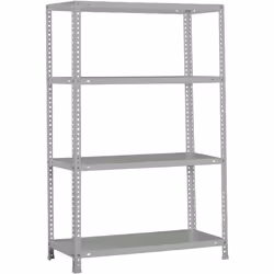 Étagère en métal avec vis de couleur GRIS avec une capacité de charge par étagère de 75 kg Le nombre d’étagères est de 4 et l ...
