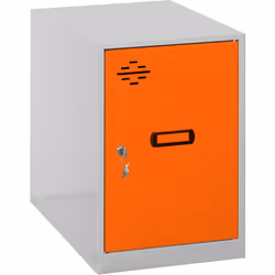Casier métallique démonté de couleur gris/orange Avec des dimensions en mm de 450x300x500. Il est livré démonté et comprend d ...