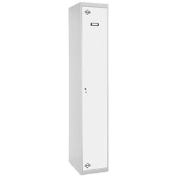 Vestiaire Métallique 1 Porte, 1800x300x500 mm, Module additionnel, Serrure à Clé et Aérations, Gris/Blanc Simonlocker - Simonrack