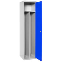 SimonRack Vestiaire Métallique 1 Porte, 1800x500x500 mm, 2 Compartiments, Module additionnel, Serrure à Clé et Aérations, Gris/Blanc Simonlocker