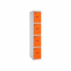 Casier métallique 1 corps avec 4 portes grises et portes orange Les dimensions sont de 1800x400x500 mms Il est livré démonté ...