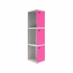 Casier métallique à 1 corps avec 3 portes grises et portes roses Les dimensions sont de 1800x300x500 mms Livré démonté et com ...