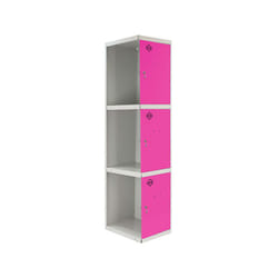 Simonlocker casier en métal (180x30x50cm) gris et rose