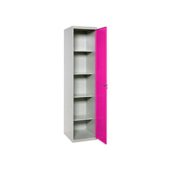 Simonlocker Armoire en métal à 4 étagères (180x40x40cm) gris et rose