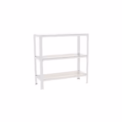 Étagère métallique - HOMECLICK - WOOD MINI - 3 niveaux - 900 x 800 x 300 mm - Blanc