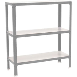 Simon home Étagère 3 étagères en métal sans vis (90x100x30cm) gris et blanc