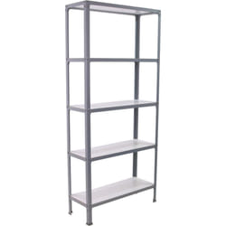 Simon home Étagère 5 étagères en métal sans vis (180x80x30cm) gris et blanc