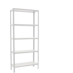 Tagère de Bureau/Bibliothèque, 1800x1000x300 mm, 5 Niveaux, 150 kg par Niveau, Bois, Style Industriel, Blanc – Simon Home - Simonrack