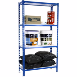 Étagère Métallique - SimonRack - 4 Niveaux - 200 kg Capacité - Montage Facile - Bleu