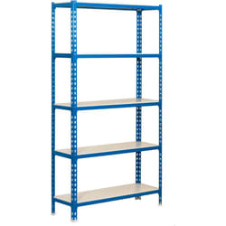Simonrack - tagère Rangement, 2000x1200x500 mm, 5 Niveaux, 200 kg Capacité de Charge et Point de Flexion, Métal , Étagère Garage, Bleu/Blanc