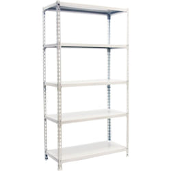 Tagère Rangement, 2000x1200x500 mm, 5 Niveaux, 200 kg Capacité de Charge et Point de Flexion, Métal , Étagère Garage, Blanc - Simonclick - Simonrack