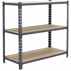 Étagère en métal sans vis, couleur gris/bois avec 3 étagères en bois Il a une capacité de charge par étagère de 200 kg et une ...