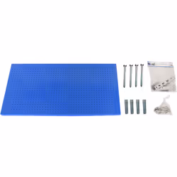 Panneau perforé bleu pour le rangement des outils Avec des dimensions en mm de 400x1200x35 mm. Facilement insérable sur les é ...