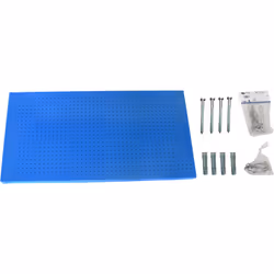 Panneau perforé bleu pour le rangement des outils Avec des dimensions en mm de 400x1500x35 mm. Facilement insérable sur les é ...