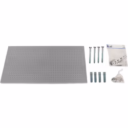 Panneau perforé pour le stockage des outils gris Avec des dimensions en mm de 400x1200x35 mm. Facilement insérable sur les ét ...