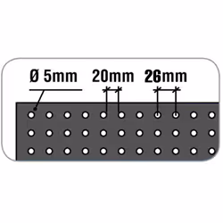 Panneau perforé pour le stockage des outils gris Avec des dimensions en mm de 600x1500x35 mm. Facilement insérable sur les ét ...