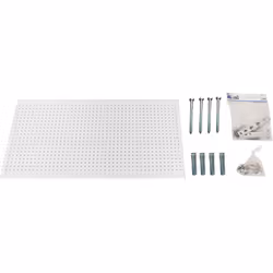 Panneau perforé pour le stockage des outils blancs Avec des dimensions en mm de 600x1500x35 mm. Facilement insérable sur les  ...