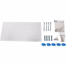 Panneau perforé pour le stockage des outils blancs Avec des dimensions en mm de 600x1500x35 mm. Facilement insérable sur les  ...