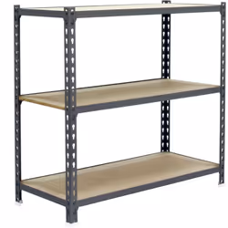 Étagère en métal sans vis, couleur gris/bois avec 3 étagères en bois Il a une capacité de charge par étagère de 150 kg et une ...
