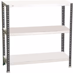 Étagère en métal avec vis, couleur ANTHRACITE/BLANC. Il dispose de 3 étagères Les dimensions de cette étagère sont : 900x900x ...