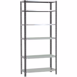 Étagère en métal avec vis, couleur ANTHRACITE/BLANC. Il dispose de 6 étagères Les dimensions de cette étagère sont : 2000x900 ...