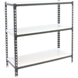 SIMONCLICK étagère en métal sans vis avec 3 étagères (90x90x50cm) ANTHRACITE ET BLANC